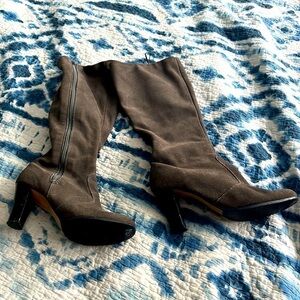 Deerskin trading post a Leather zip up knee-high boots